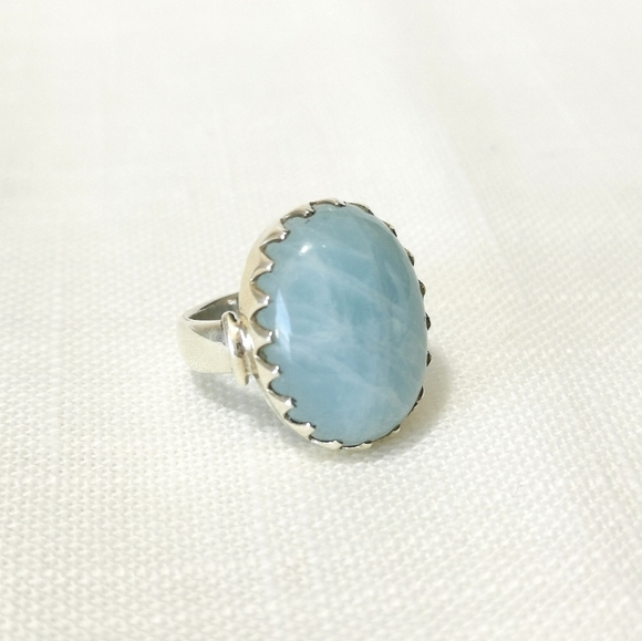 Aquamarine ring size 6 in Sterling Silver 🆕 - Picture 6 of 9